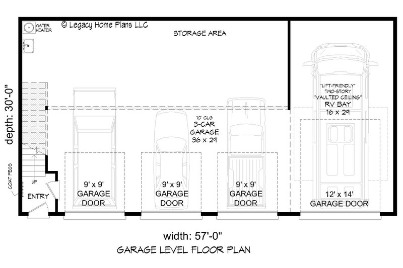 House Blueprint - Floor Plan - Main Floor for Modern House Plan #932-754 - 3 bed, 1 bath