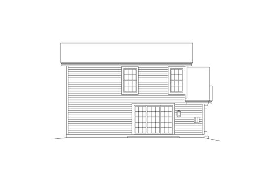 Exterior - Rear Elevation for Craftsman House Plan #57-697 - 1 bed, 1 bath