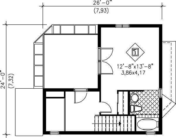Modern Floor Plan - Upper Floor Plan #25-2297