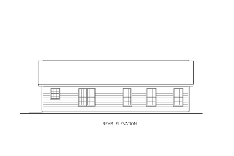 House Blueprint - Exterior - Other Elevation 1 for Ranch House Plan #54-663 - 3 bed, 2 bath