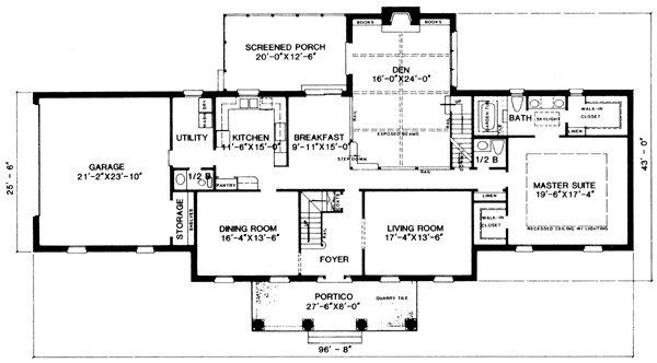 Architectural House Design - Classical Floor Plan - Main Floor Plan #10-264