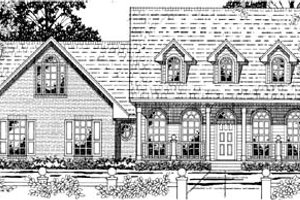 Southern Exterior - Front Elevation Plan #42-282