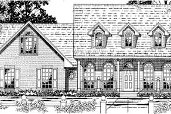 Exterior - Front Elevation for Southern House Plan #42-282 - 3 bed, 2 bath