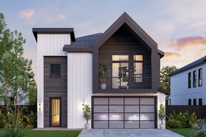 House Blueprint - Exterior - Front Elevation for Modern House Plan #1129-29 - 4 bed, 3 bath