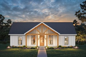 Exterior - Front Elevation 3 for Farmhouse House Plan #1074-120 - 3 bed, 2 bath