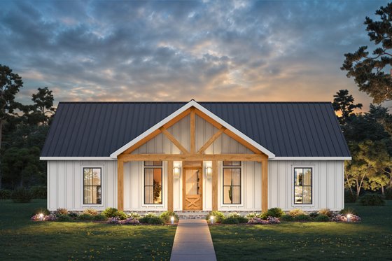 Exterior - Front Elevation 3 for Farmhouse House Plan #1074-120 - 3 bed, 2 bath