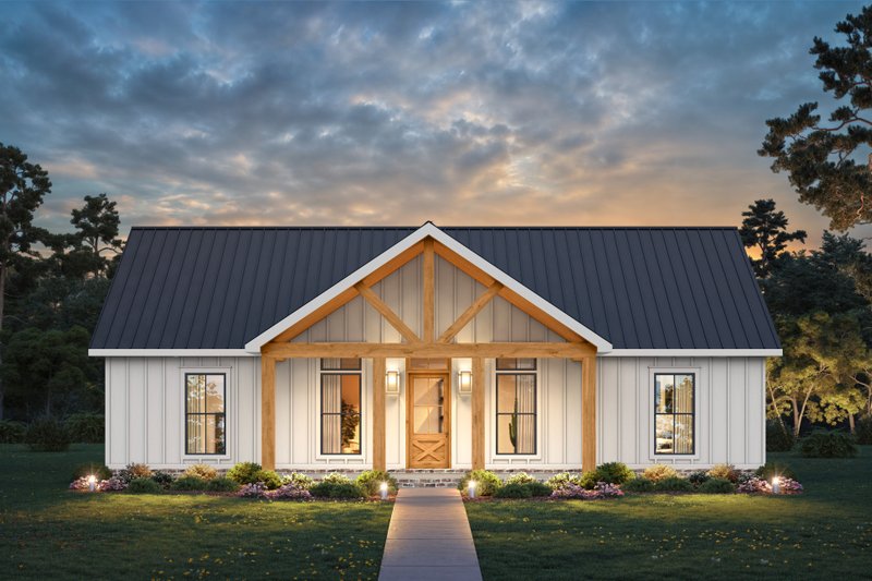Architectural House Design - Exterior - Front Elevation 3 for Farmhouse House Plan #1074-120 - 3 bed, 2 bath