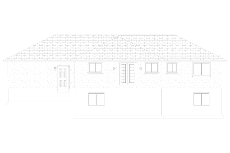 House Plan Design - Exterior - Rear Elevation 1 for Ranch House Plan #1060-388 - 3 bed, 1.5 bath