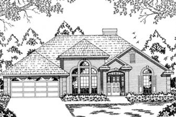 Exterior - Front Elevation for Traditional House Plan #42-122 - 4 bed, 2 bath