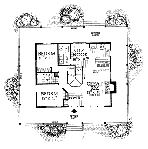 Country Floor Plan - Main Floor Plan #72-106