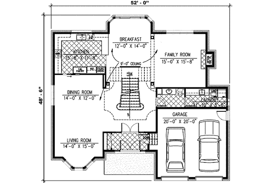 Floor Plan - Main Floor for European House Plan #138-122 - 4 bed, 2.5 bath