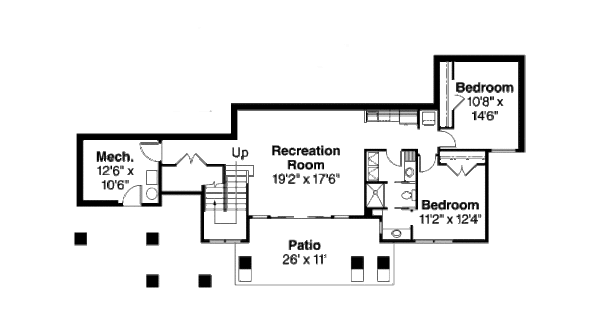 Home Plan - Craftsman Floor Plan - Lower Floor Plan #124-687