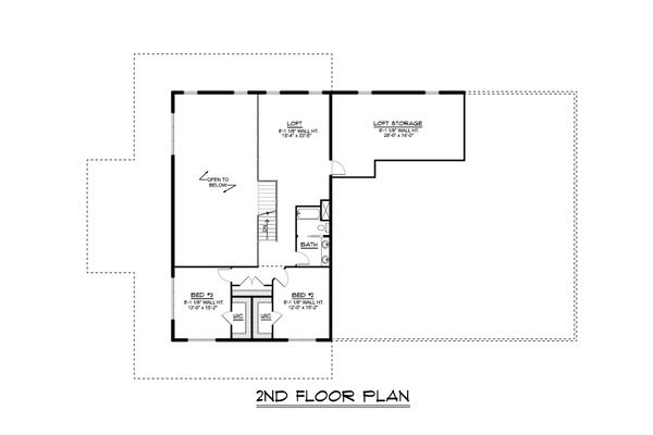 House Blueprint - Barndominium Floor Plan - Upper Floor Plan #1064-263