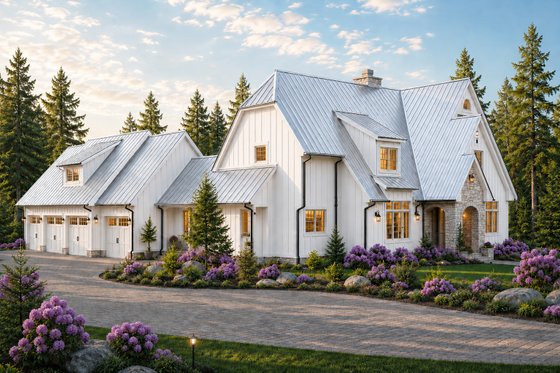 Exterior - Front Elevation 3 for Farmhouse House Plan #928-413 - 4 bed, 3.5 bath