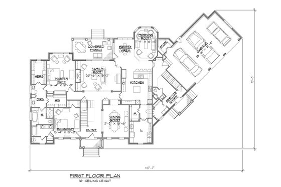 Floor Plan - Main Floor for Classical House Plan #1054-66 - 5 bed, 5 bath