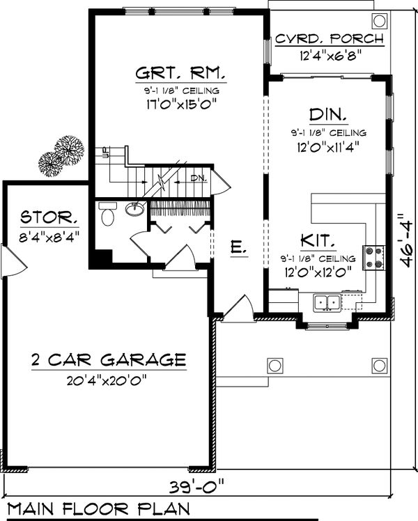 Home Plan - Craftsman Floor Plan - Main Floor Plan #70-1043
