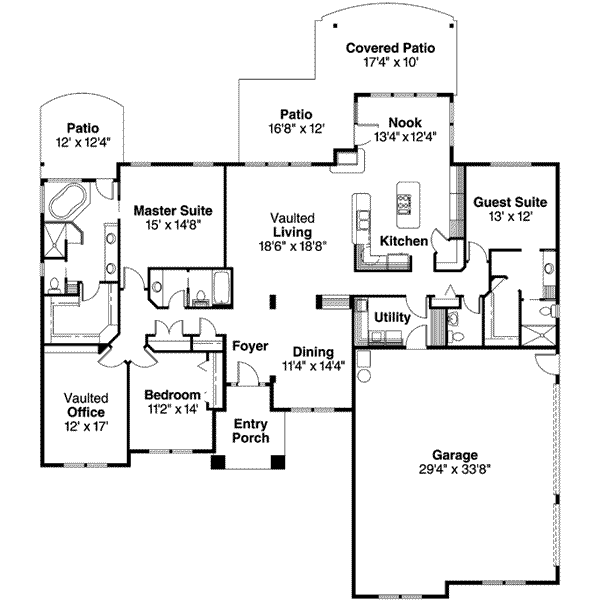 Architectural House Design - Craftsman Floor Plan - Main Floor Plan #124-491