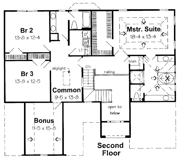 Contemporary Floor Plan - Upper Floor Plan #312-152