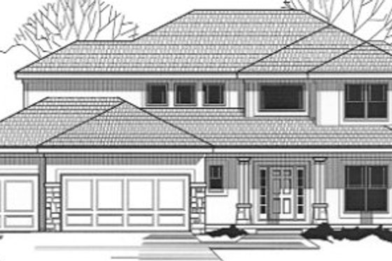 Exterior - Front Elevation for Traditional House Plan #67-808 - 4 bed, 3.5 bath