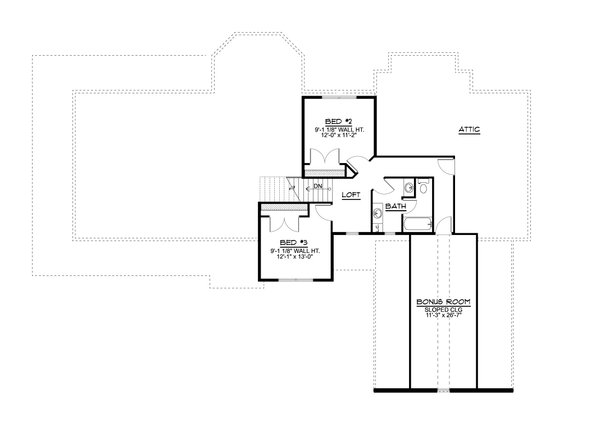 Traditional Floor Plan - Upper Floor Plan #1064-187