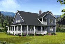 Architectural House Design - Country Exterior - Rear Elevation Plan #932-33