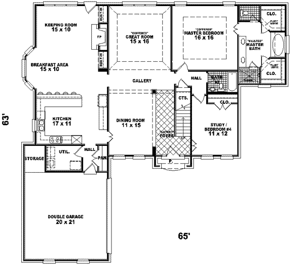 Classical Floor Plan - Main Floor Plan #81-580