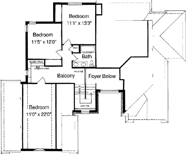 Dream House Plan - Southern Floor Plan - Upper Floor Plan #46-118
