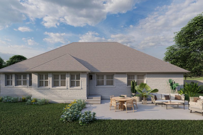 House Plan Design - Exterior - Rear Elevation 1 for Ranch House Plan #1060-173 - 3 bed, 2 bath