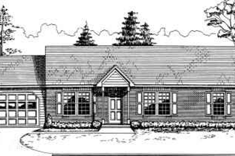 Architectural House Design - Ranch Exterior - Front Elevation Plan #30-118