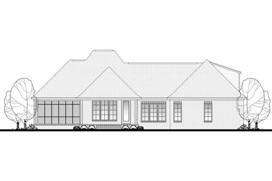 Exterior - Rear Elevation for European House Plan #430-118 - 3 bed, 2 bath