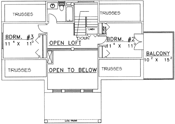 Home Plan - Floor Plan - Upper Floor Plan #117-459