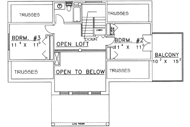 Dream House Plan - Floor Plan - Upper Floor House Plan #117-459 - 3 bed, 3.5 bath