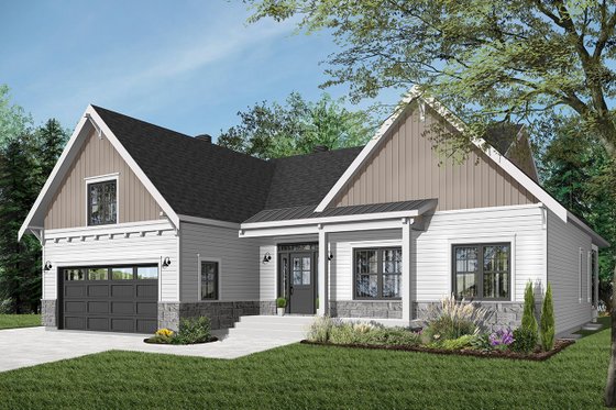 Exterior - Front Elevation 3 for Farmhouse House Plan #23-2679 - 2 bed, 1.5 bath
