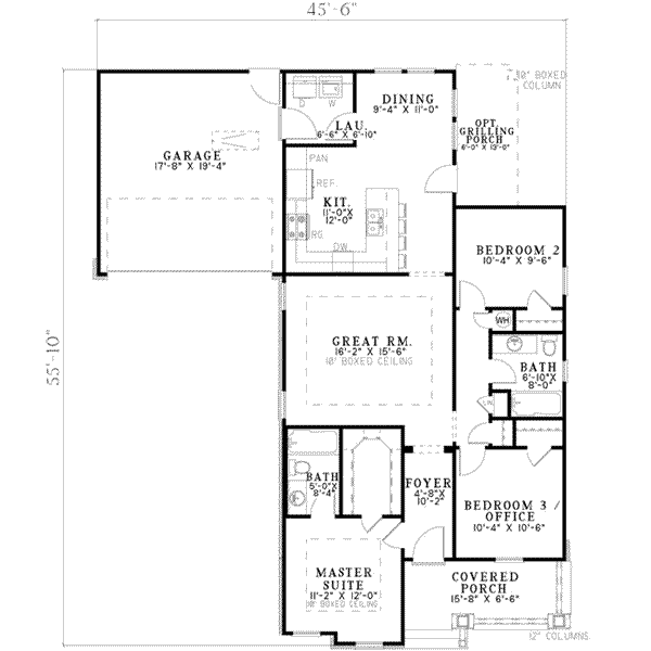Home Plan - Southern Floor Plan - Main Floor Plan #17-2214