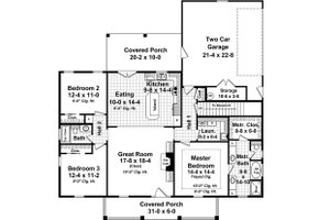 Floor Plan - Main Floor for Country House Plan #21-365 - 3 bed, 2 bath