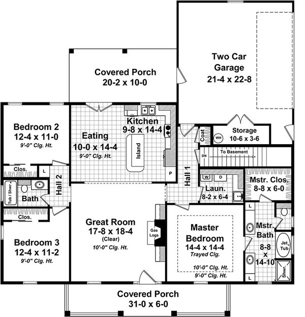 House Design - Country Floor Plan - Main Floor Plan #21-365