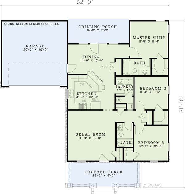 Dream House Plan - Southern Floor Plan - Main Floor Plan #17-622