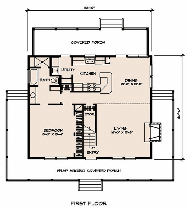 Country Floor Plan - Main Floor Plan #140-108