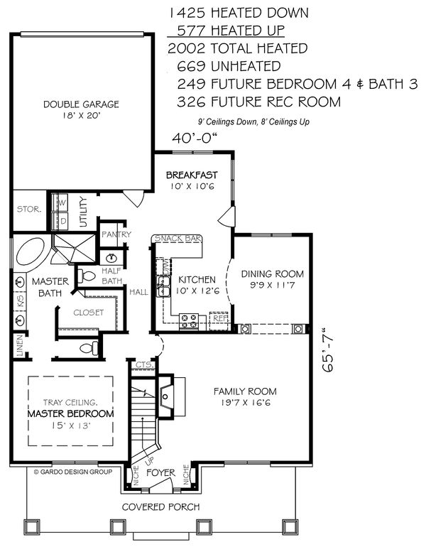 Craftsman Floor Plan - Main Floor Plan #424-210