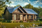 Traditional Style House Plan - 3 Beds 2 Baths 1363 Sq/Ft Plan #54-626 Exterior 