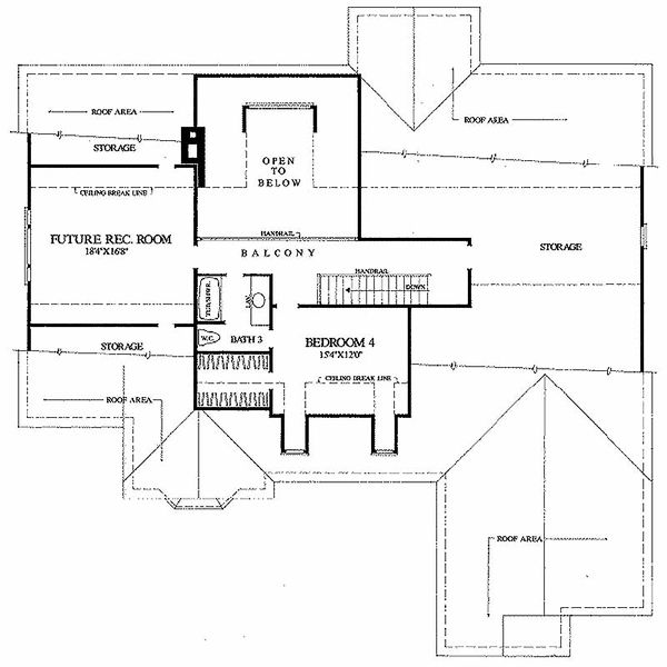 Southern Floor Plan - Upper Floor Plan #137-205