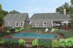 Exterior - Rear Elevation for Craftsman House Plan #56-705 - 3 bed, 2 bath