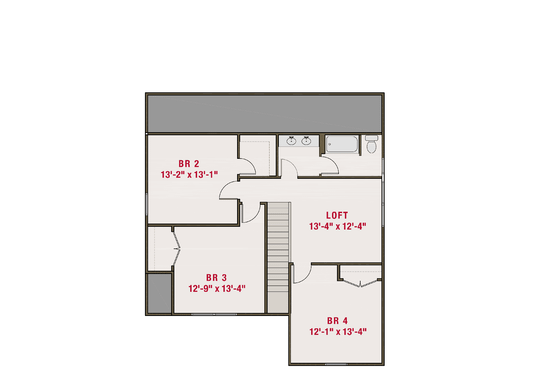 Floor Plan - Upper Floor for Farmhouse House Plan #461-111 - 3 bed, 2.5 bath