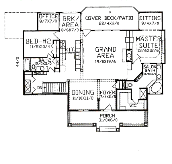 House Design - Southern Floor Plan - Main Floor Plan #405-199