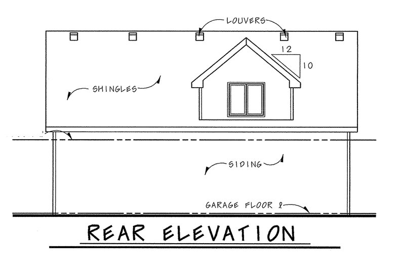 Dream House Plan - Exterior - Rear Elevation for Traditional House Plan #20-2310 - 1 bed, 1 bath