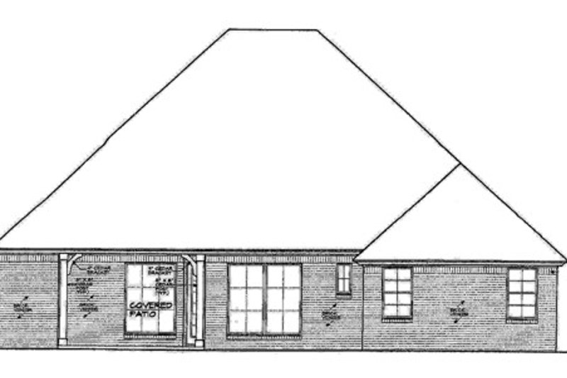 Home Plan - Exterior - Rear Elevation for European House Plan #310-676 - 3 bed, 2 bath