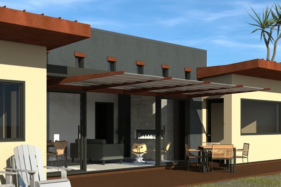 Exterior - Rear Elevation 2 for Modern House Plan #933-14 - 2 bed, 2 bath