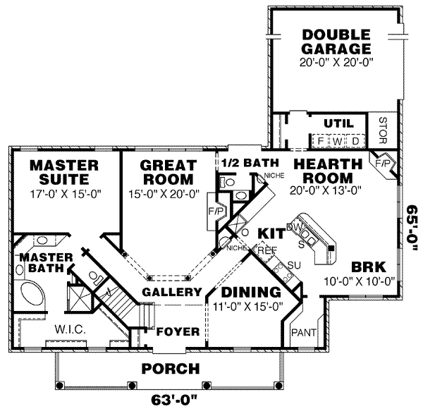 Southern Floor Plan - Main Floor Plan #34-160