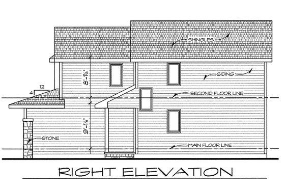 Exterior - Other Elevation 1 for Traditional House Plan #20-2102 - 3 bed, 2.5 bath