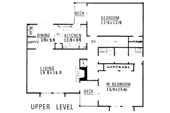 Floor Plan - Upper Floor 1 House Plan #303-208 - 2 bed, 1.5 bath